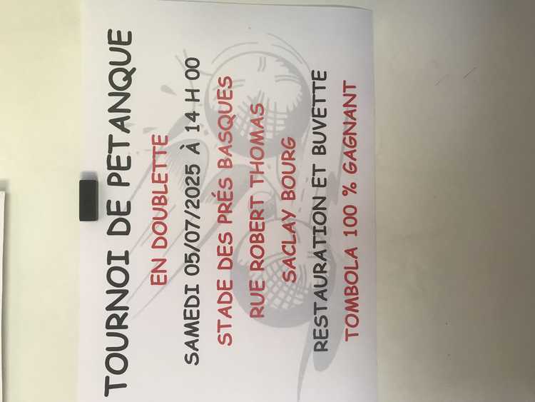 Concours en Doublette le 5 juillet 2025 - Saclay - 91400