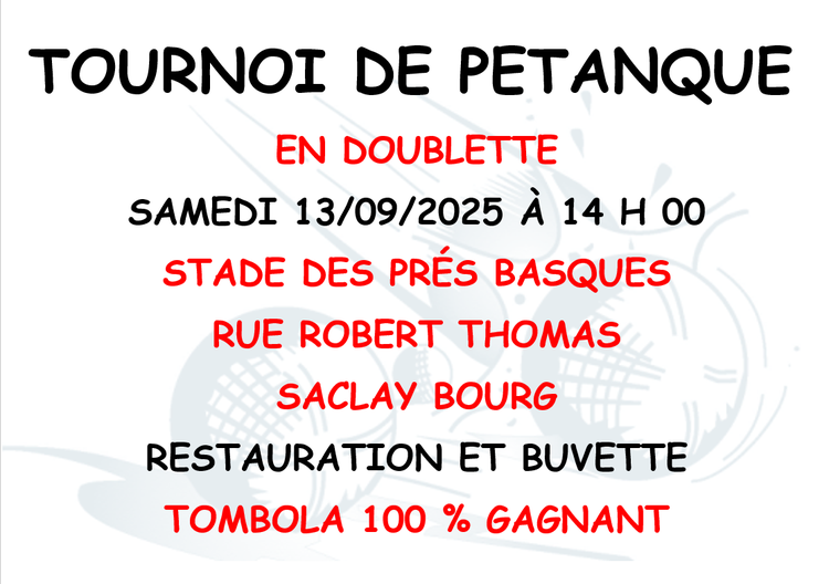 Concours de pétanque Ouvert à tous - Saclay