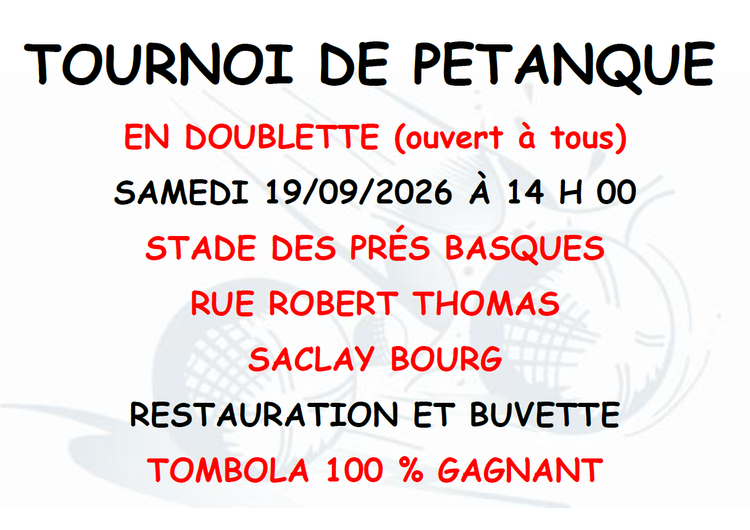 Concours de pétanque Ouvert à tous - Saclay