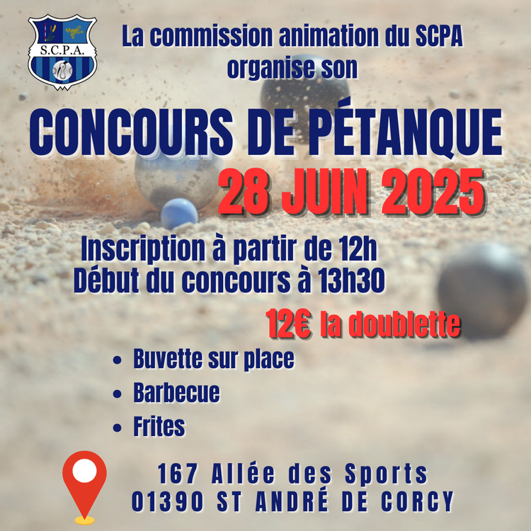 Concours de pétanque Ouvert à tous - Saint-André-de-Corcy