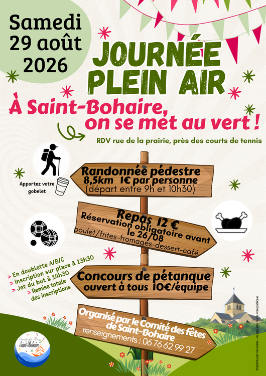 Concours en Doublette le 29 août 2026 - Saint-Bohaire - 41330