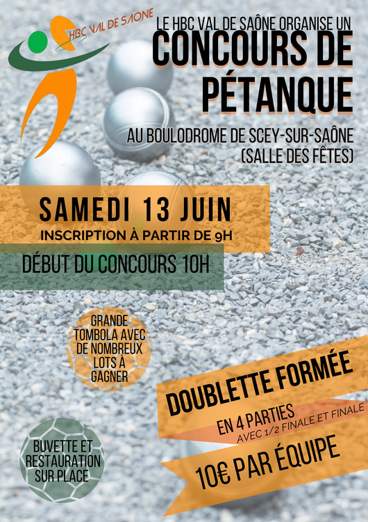 Concours en Doublette le 13 juin 2026 - Scey-sur-Saône-et-Saint-Albin - 70360