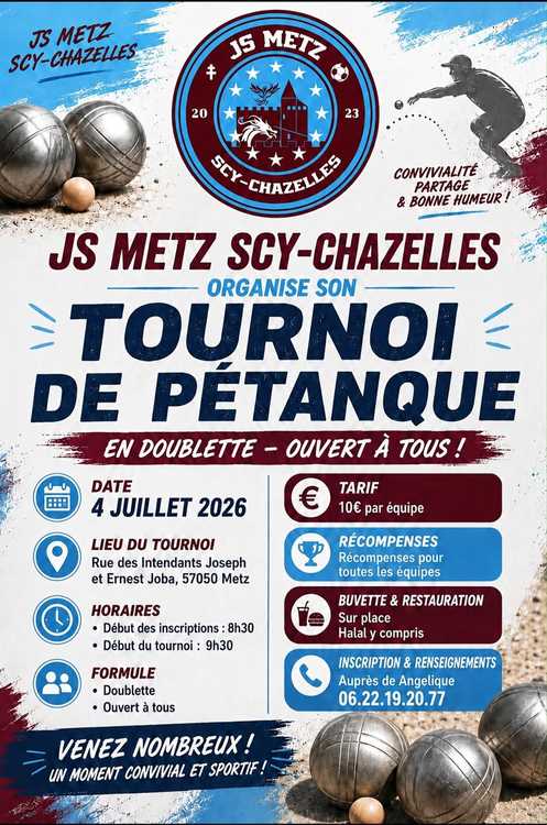 Concours en Doublette le 4 juillet 2026 - Scy-Chazelles - 57160