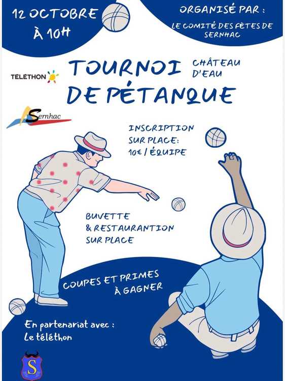 Concours en Doublette le 12 octobre 2025 - Sernhac - 30210
