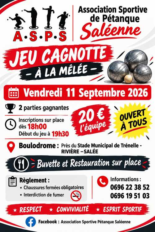 A la mêlée - Evènement du club de pétanque ASSOCIATION SPORTIVE DE PETANQUE SALEENNE ( A.S.P.S)