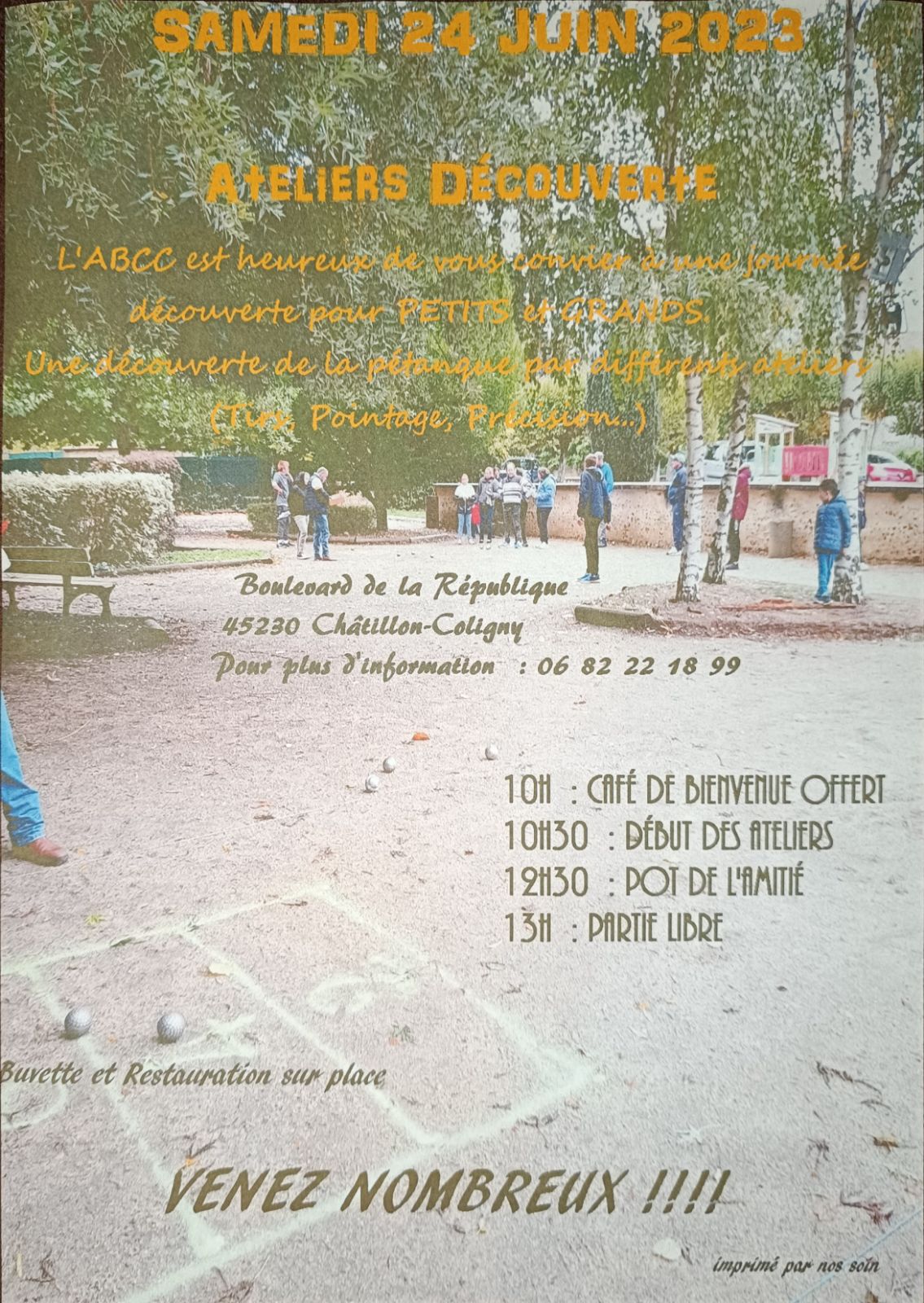 Journée Portes ouvertes et découverte de la pétanque pour les petits et grands - Evènement du club de pétanque ABCC