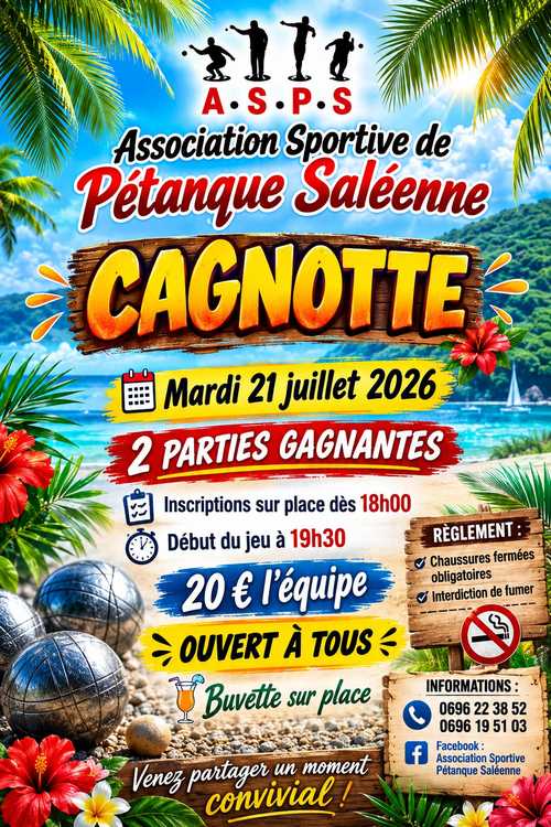 Le rendez-vous du mardi - Evènement du club de pétanque ASSOCIATION SPORTIVE DE PETANQUE SALEENNE ( A.S.P.S)